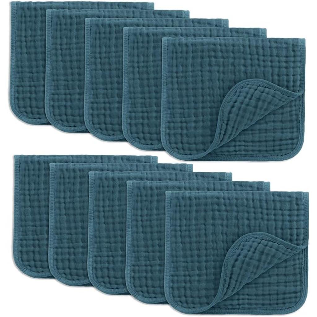 Baby Washcloths Square Towels With Soft Cotton Muslin Set-Cozy Stroller