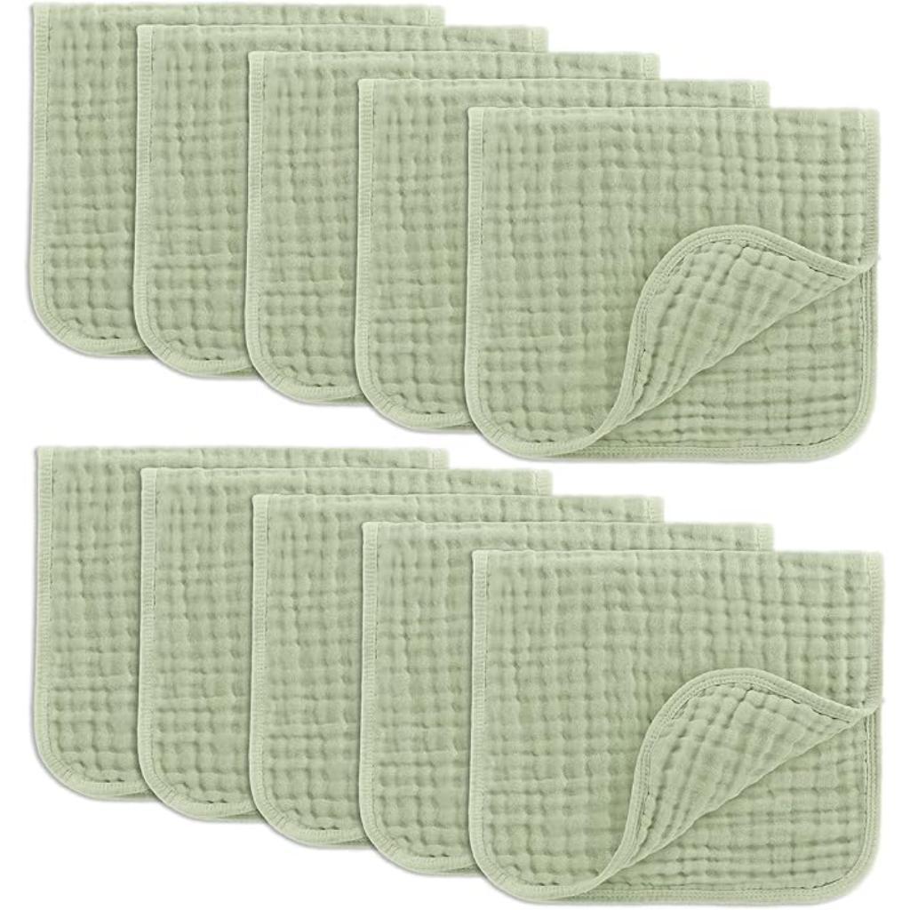 Baby Washcloths Square Towels With Soft Cotton Muslin Set-Cozy Stroller