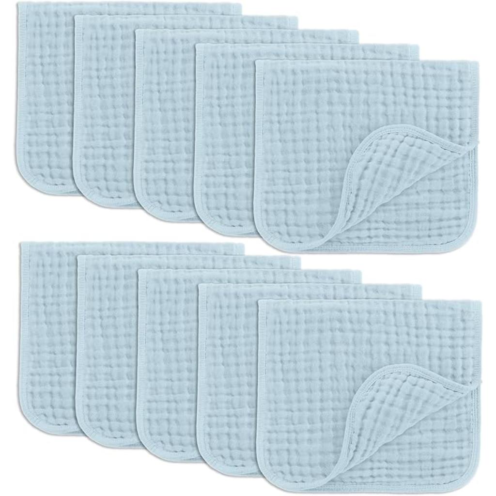 Baby Washcloths Square Towels With Soft Cotton Muslin Set-Cozy Stroller