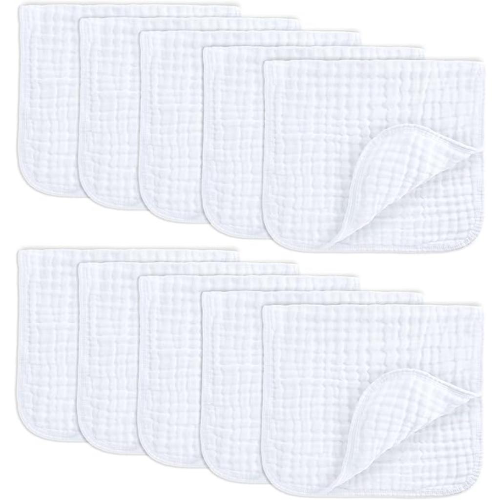 Baby Washcloths Square Towels With Soft Cotton Muslin Set-Cozy Stroller