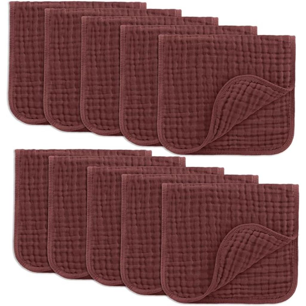Baby Washcloths Square Towels With Soft Cotton Muslin Set-Cozy Stroller