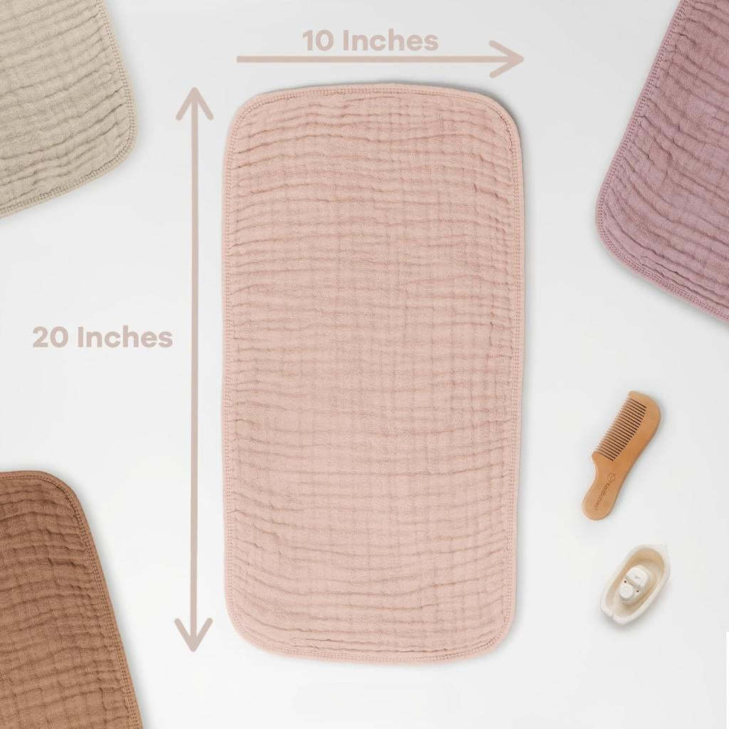 Baby Washcloths Square Towels With Soft Cotton Muslin Set-Cozy Stroller