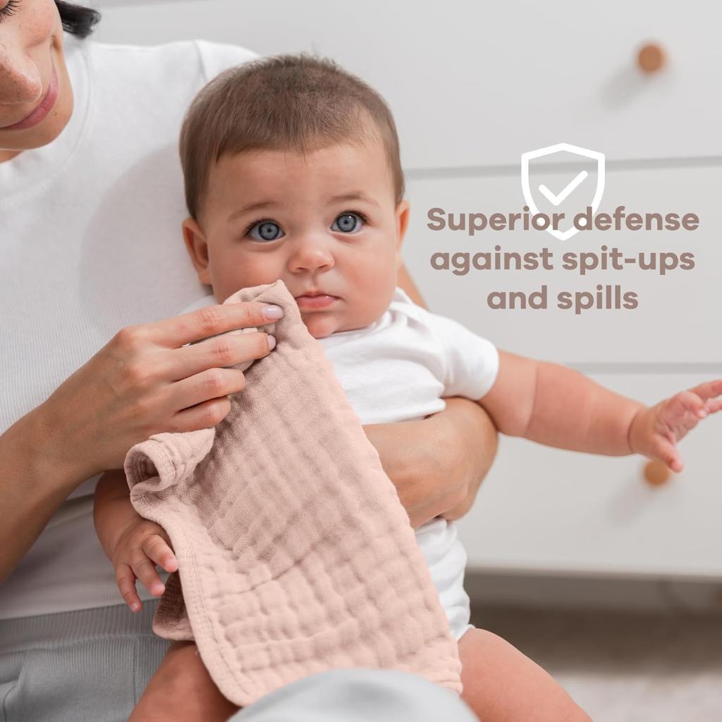 Baby Washcloths Square Towels With Soft Cotton Muslin Set-Cozy Stroller