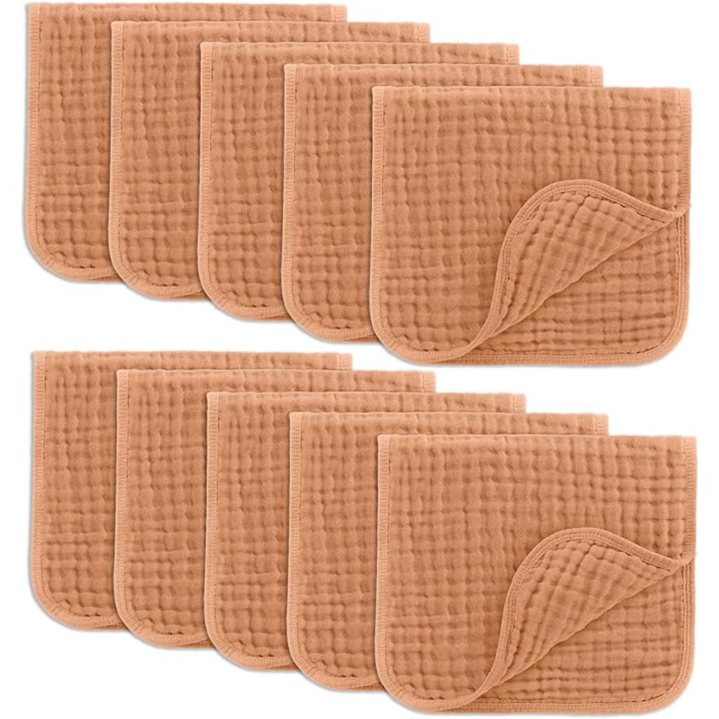 Baby Washcloths Square Towels With Soft Cotton Muslin Set-Cozy Stroller