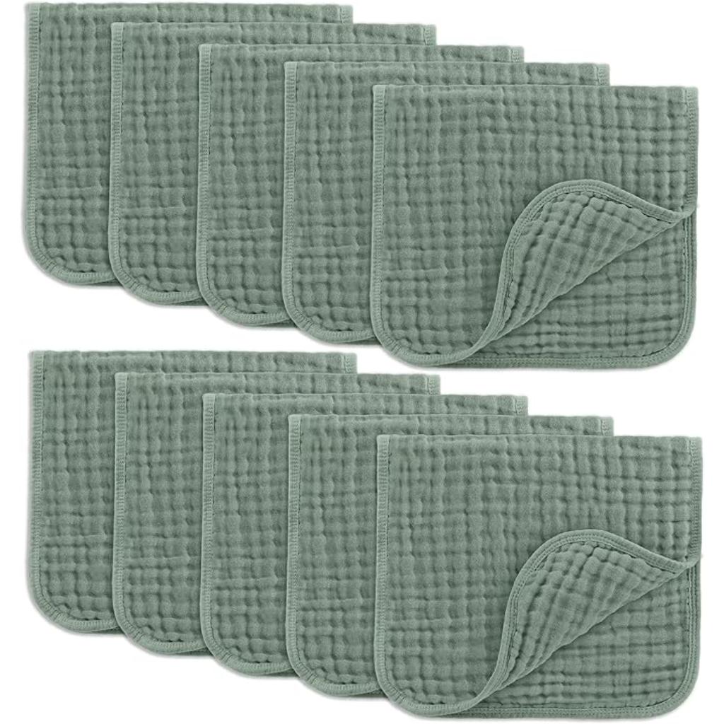 Baby Washcloths Square Towels With Soft Cotton Muslin Set-Cozy Stroller