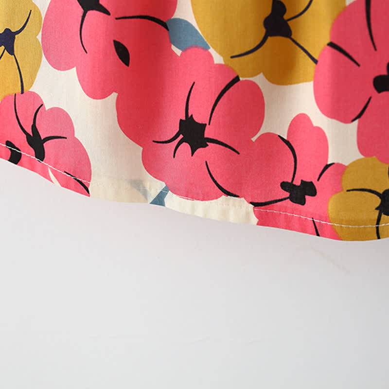 Baby Bowknot Florals Dress With Hat-Cozy Stroller