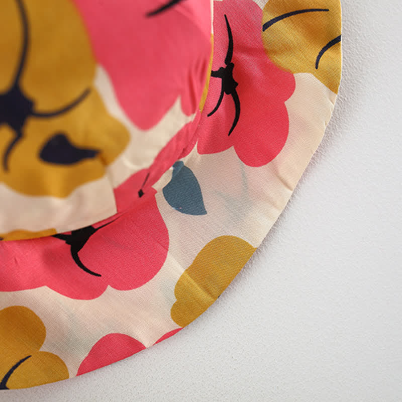 Baby Bowknot Florals Dress With Hat-Cozy Stroller