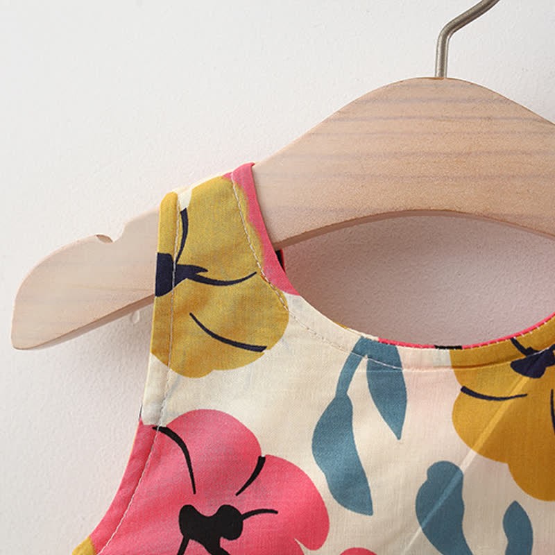 Baby Bowknot Florals Dress With Hat-Cozy Stroller