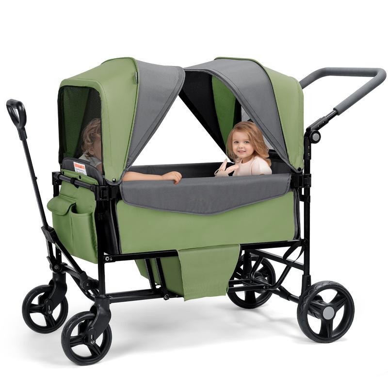 Baby Stroller Wagon All Terrain 2 Seaters Baby Wagon with Canopy
