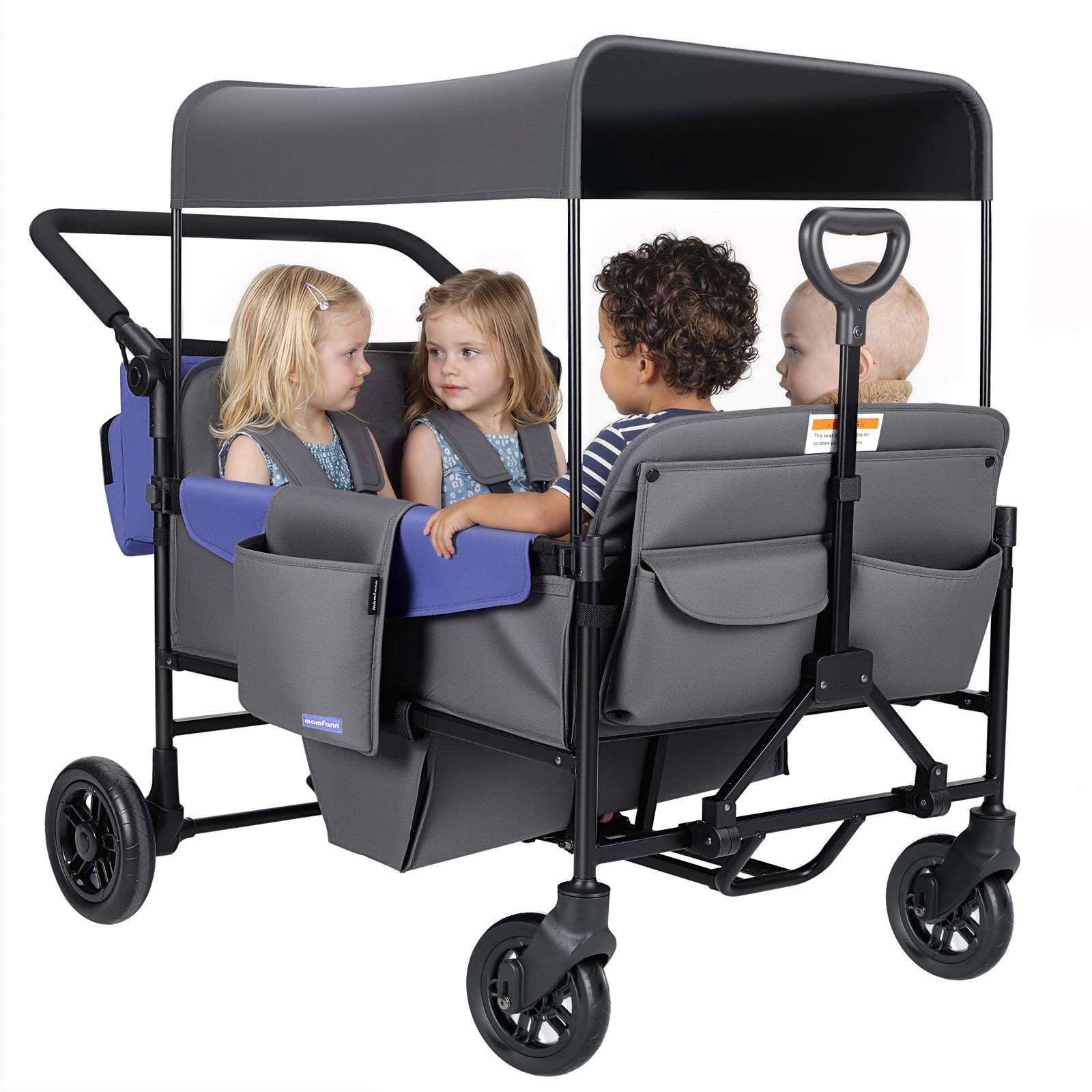 Baby Stroller Wagon All Terrain 2 Seaters Baby Wagon with Canopy