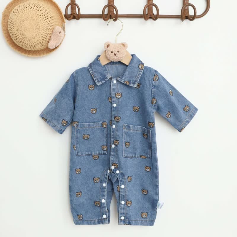 Baby Bear Polo Denim Romper-Cozy Stroller