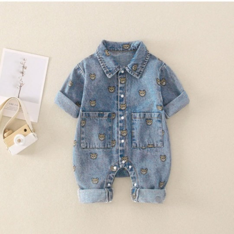 Baby Bear Polo Denim Romper-Cozy Stroller
