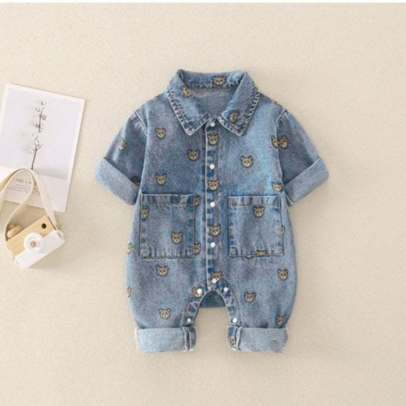 Baby Bear Polo Denim Romper-Cozy Stroller