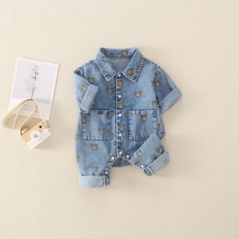 Baby Bear Polo Denim Romper-Cozy Stroller