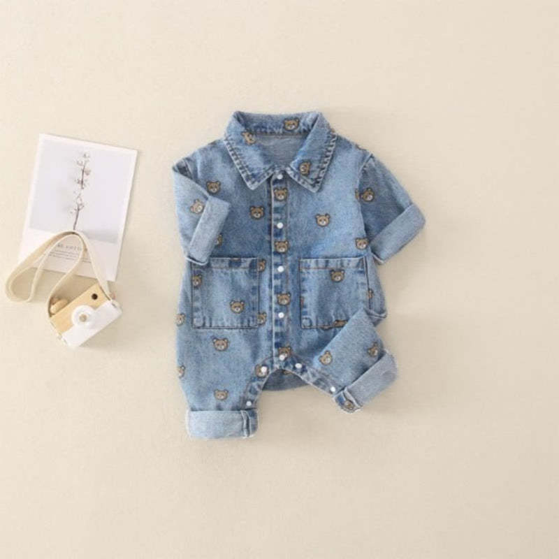 Baby Bear Polo Denim Romper-Cozy Stroller