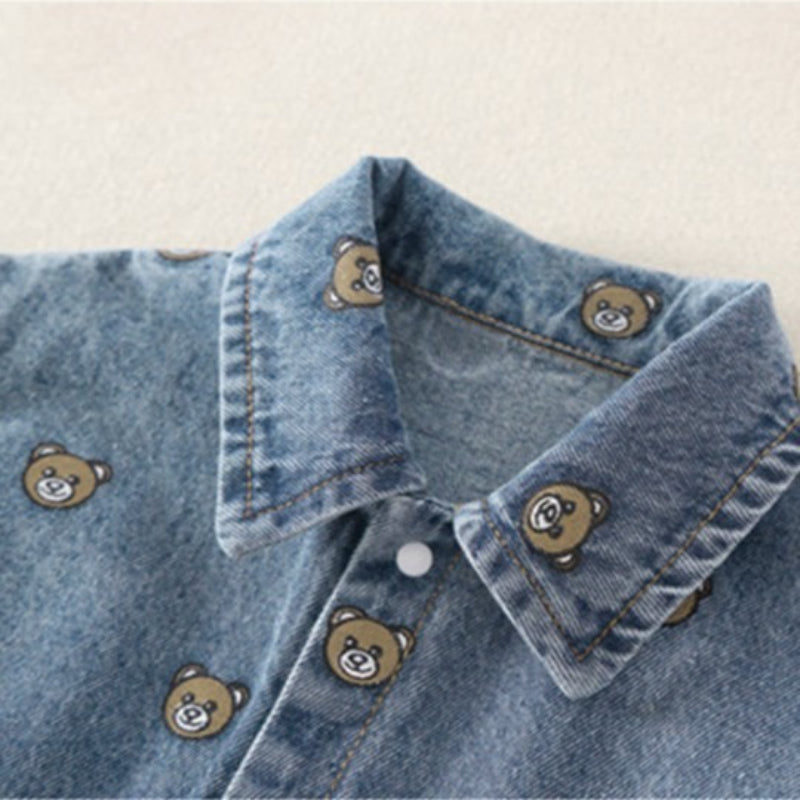 Baby Bear Polo Denim Romper-Cozy Stroller