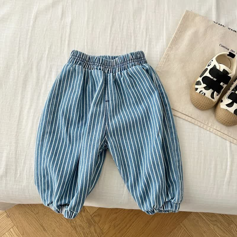 Baby Toddler Vertical Striped Denim Pants-Cozy Stroller