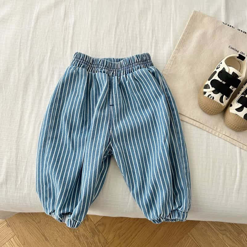 Baby Toddler Vertical Striped Denim Pants-Cozy Stroller