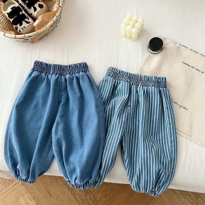 Baby Toddler Vertical Striped Denim Pants-Cozy Stroller