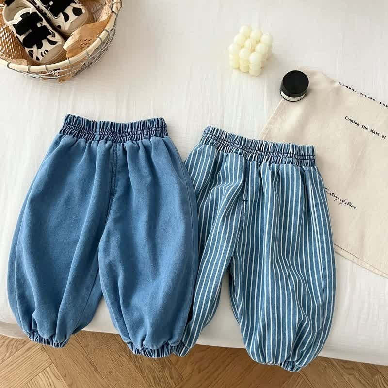 Baby Toddler Vertical Striped Denim Pants-Cozy Stroller