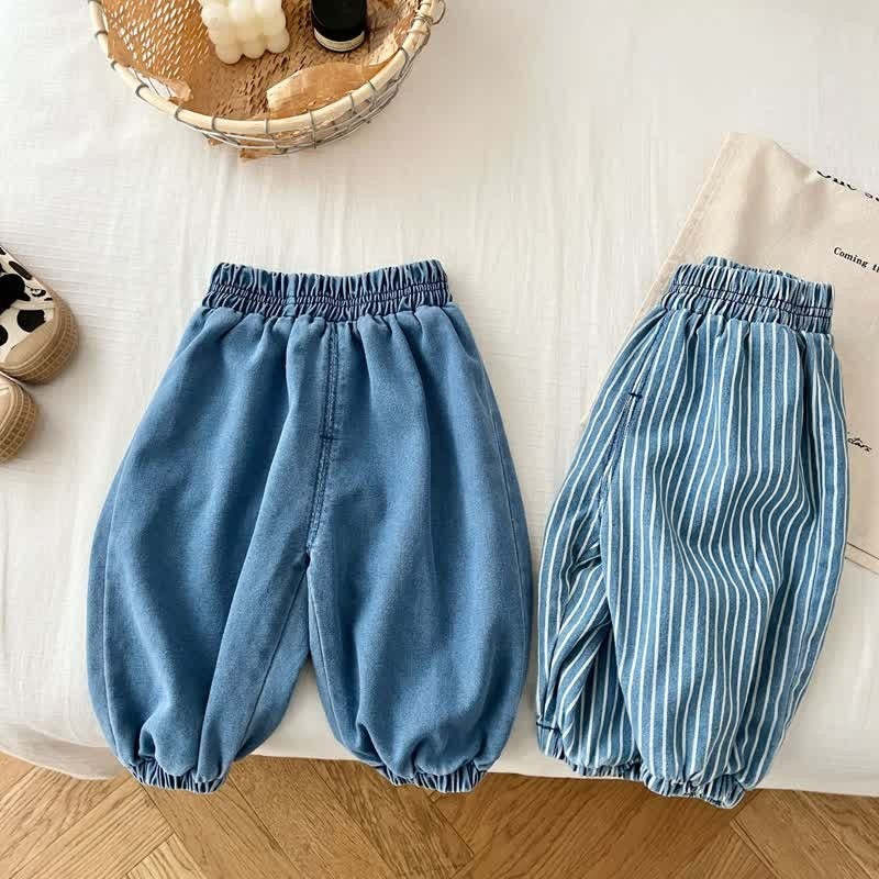 Baby Toddler Vertical Striped Denim Pants-Cozy Stroller