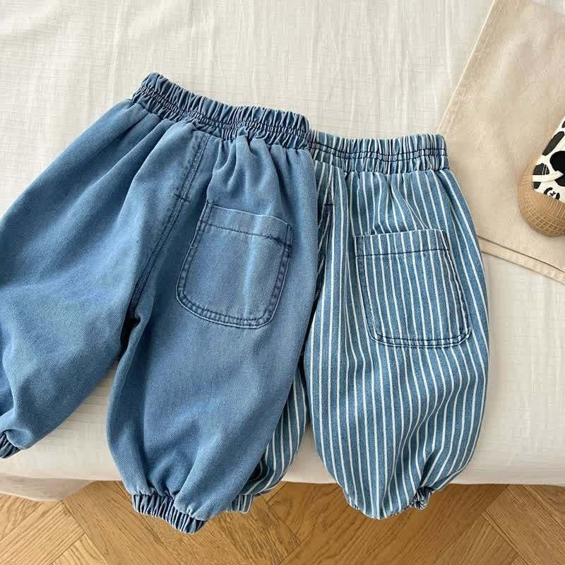 Baby Toddler Vertical Striped Denim Pants-Cozy Stroller