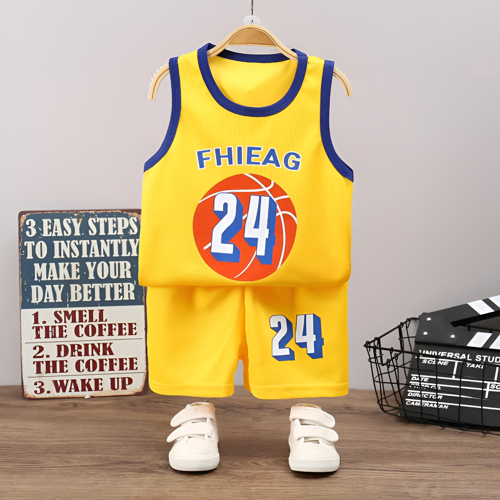 Basketball Sleeveless T Shirts And Shorts Set