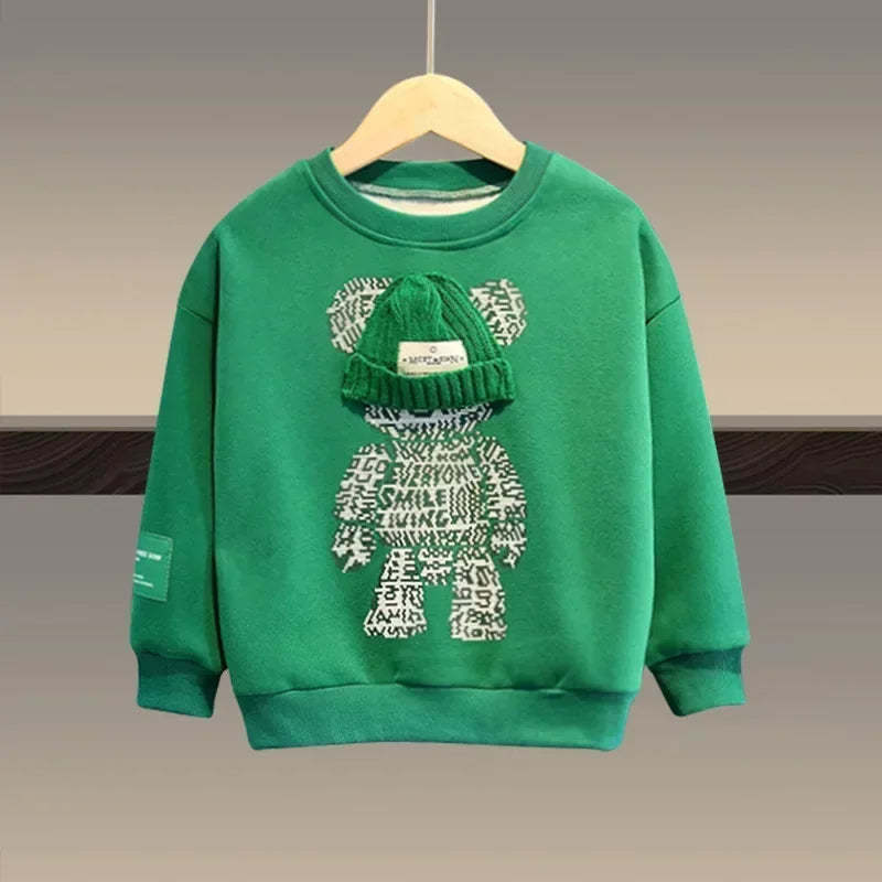 Bear Autumn Cartoon Sweatshirt-Cozy Stroller