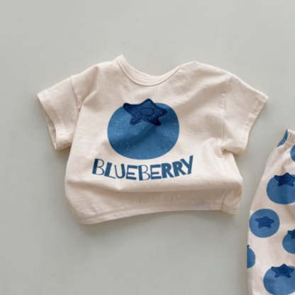 Blueberry Print Baby Top And Pant Set-Cozy Stroller