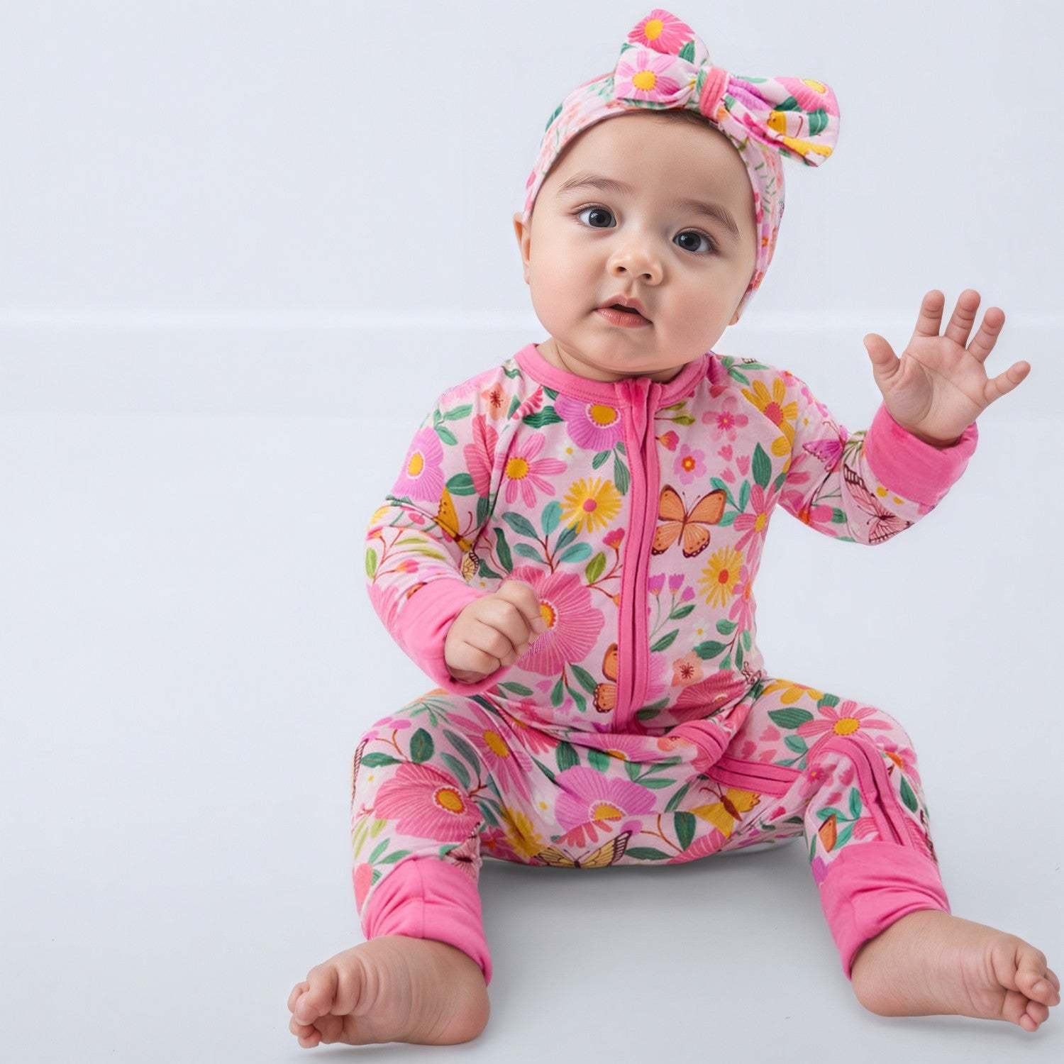 Butterfly Blooms Luxe Bow Headband-Cozy Stroller