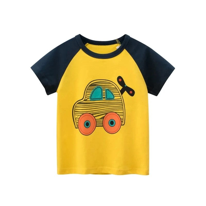 Cartoon Summer Print T Shirt-Cozy Stroller