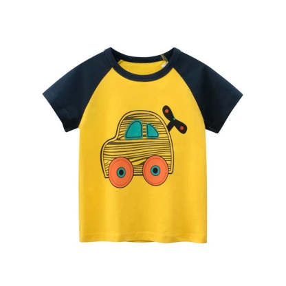 Cartoon Summer Print T Shirt-Cozy Stroller