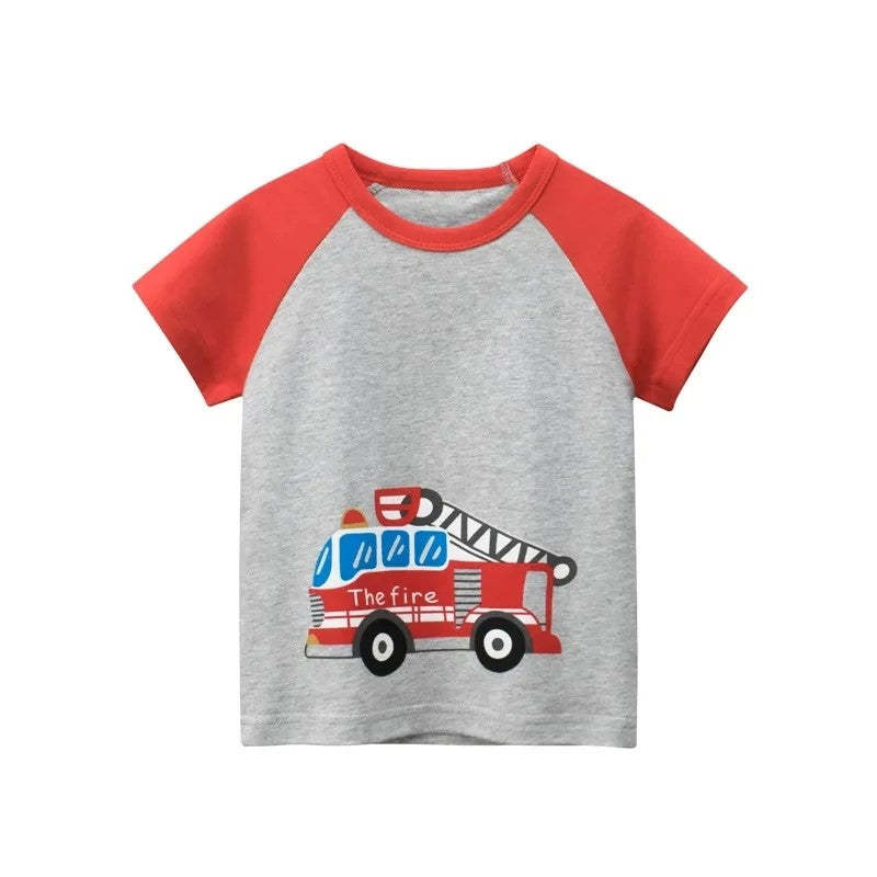 Cartoon Summer Print T Shirt-Cozy Stroller