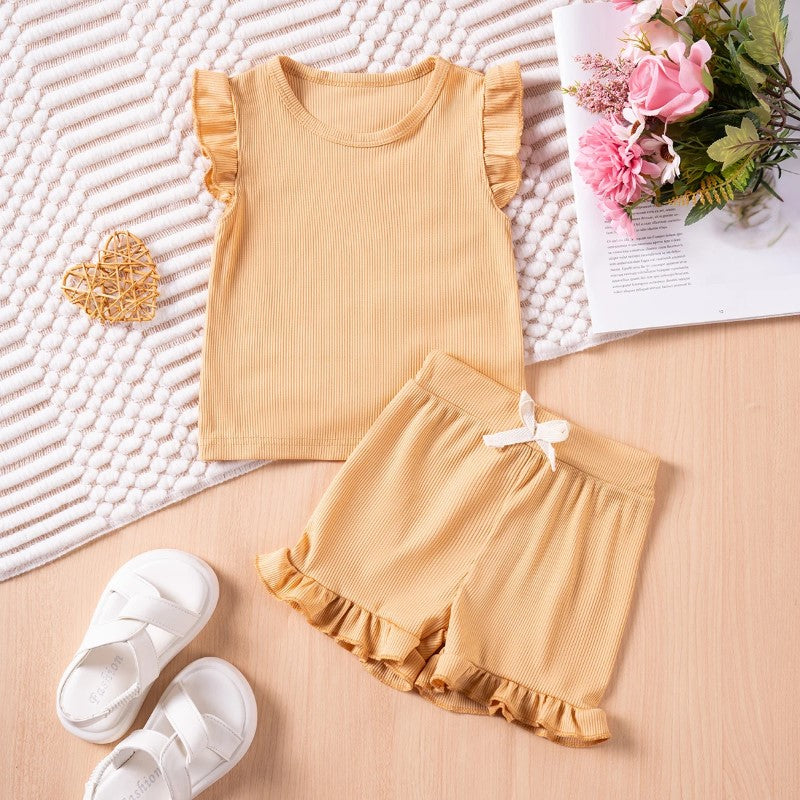 Casual Sleeveless Tops And Short Pants-Cozy Stroller