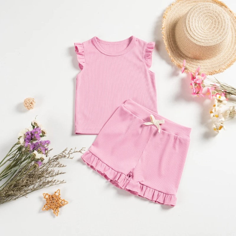 Casual Sleeveless Tops And Short Pants-Cozy Stroller