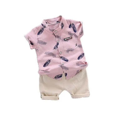 Printed Short Sleeve Shirt And Shorts Set-Cozy Stroller