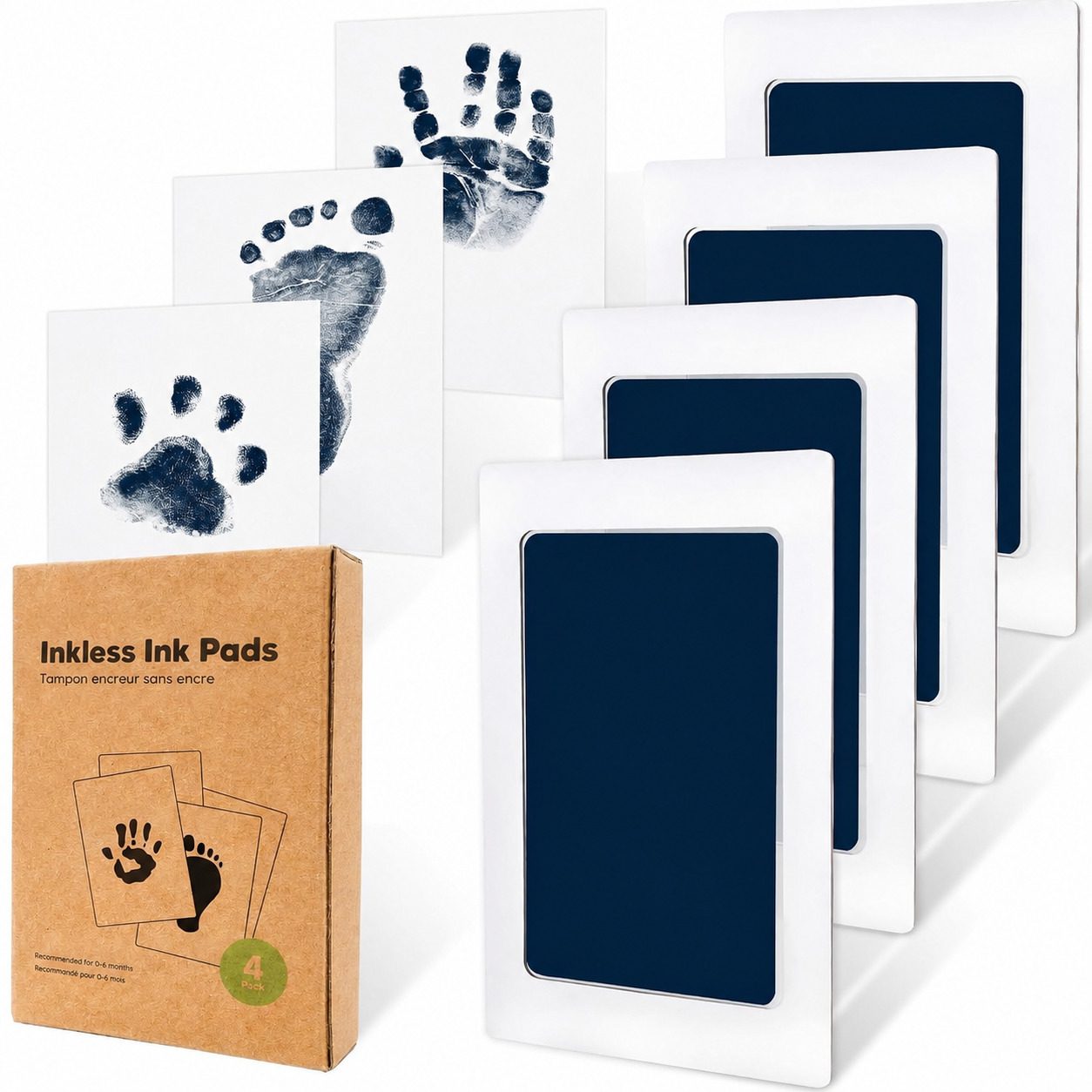 Pack Of 4 Baby Handprint And Footprint Kit With Ink Pads