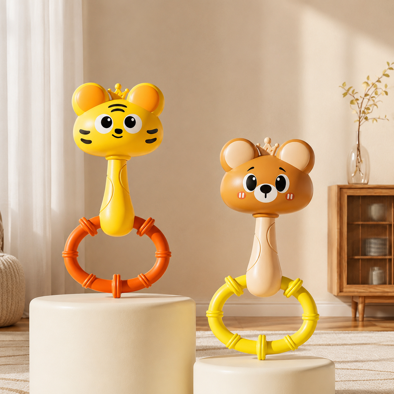 Manual Shake Baby Rattle Learning Toy For Infants