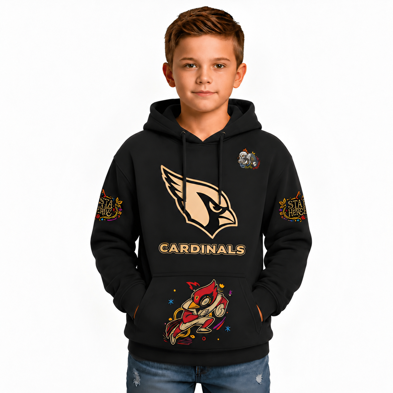 Hasta La Muerte Spirit Themed Arizona Cardinals Football Fanwear Hoodie For Kids