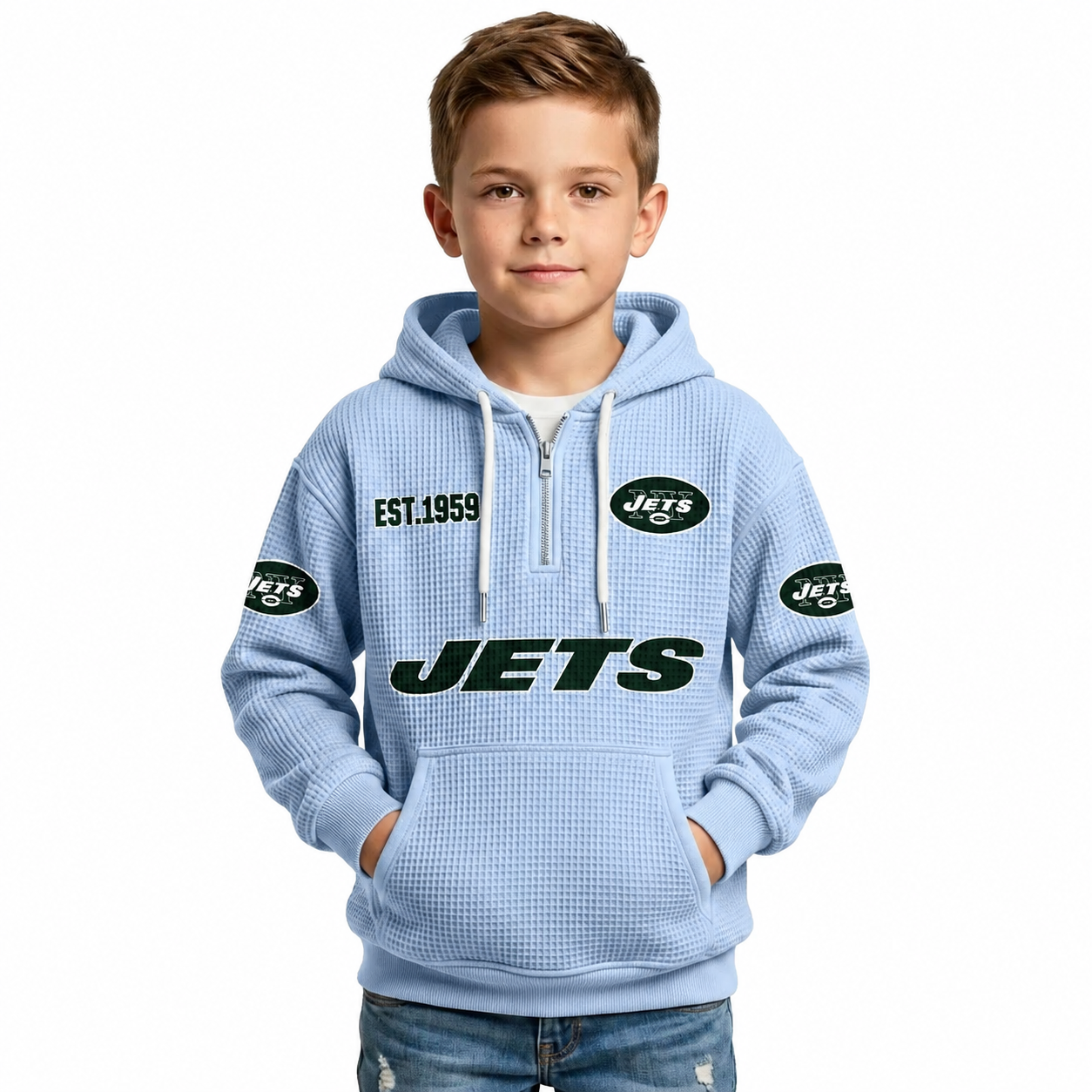 Jets EST 1959 Quarter Zip Hoodie For Kids
