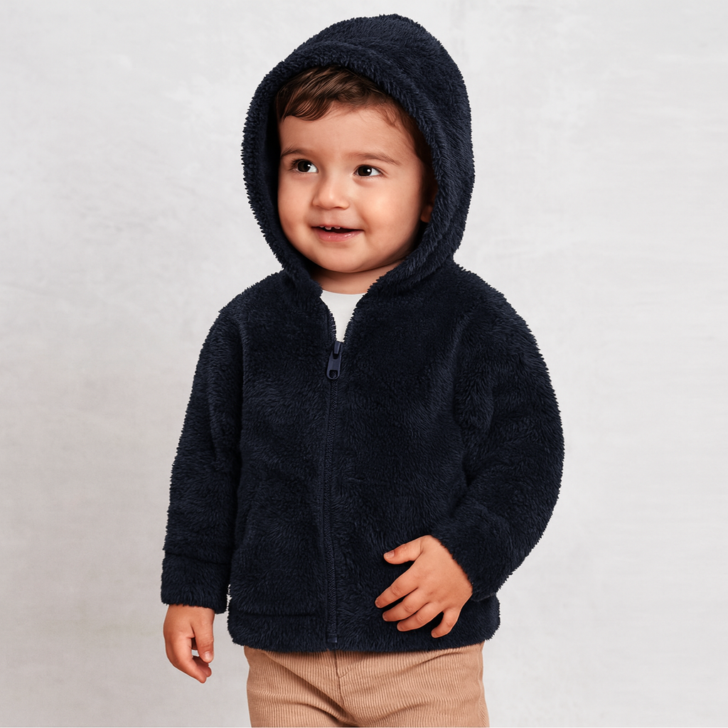 Kids Long Sleeve Sherpa Zip Up Hoodie for Girls