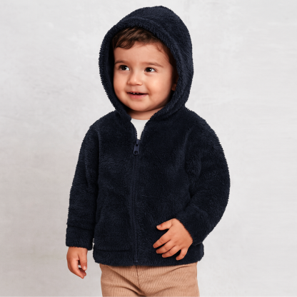 Kids Long Sleeve Sherpa Zip Up Hoodie for Girls