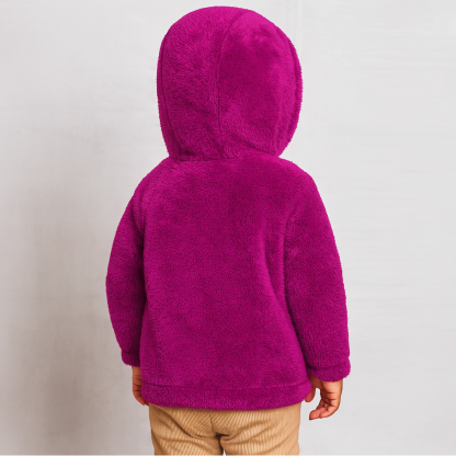 Kids Long Sleeve Sherpa Zip Up Hoodie for Girls