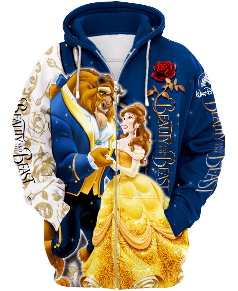Children Beauty And The Beast Zip-up Hoodie-Cozy Stroller