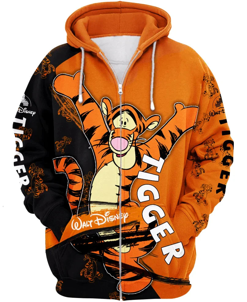 Children Excited Tigger Zip Up Hoodie-Cozy Stroller