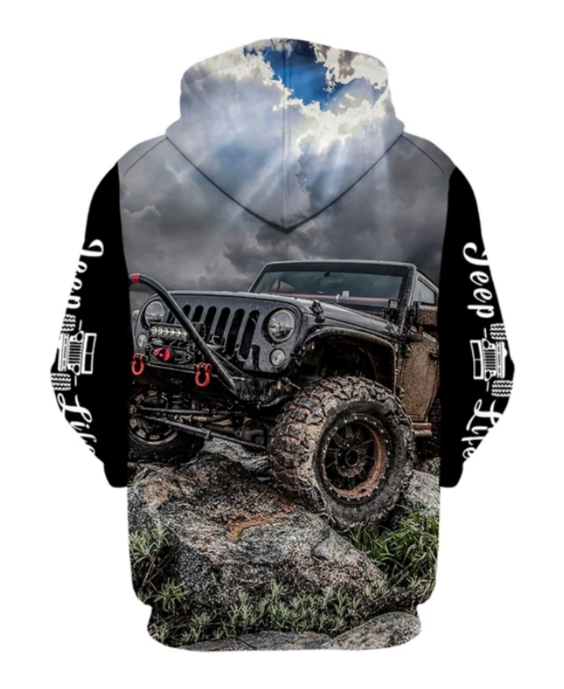 Children Jeep Printed Hoodie-Cozy Stroller