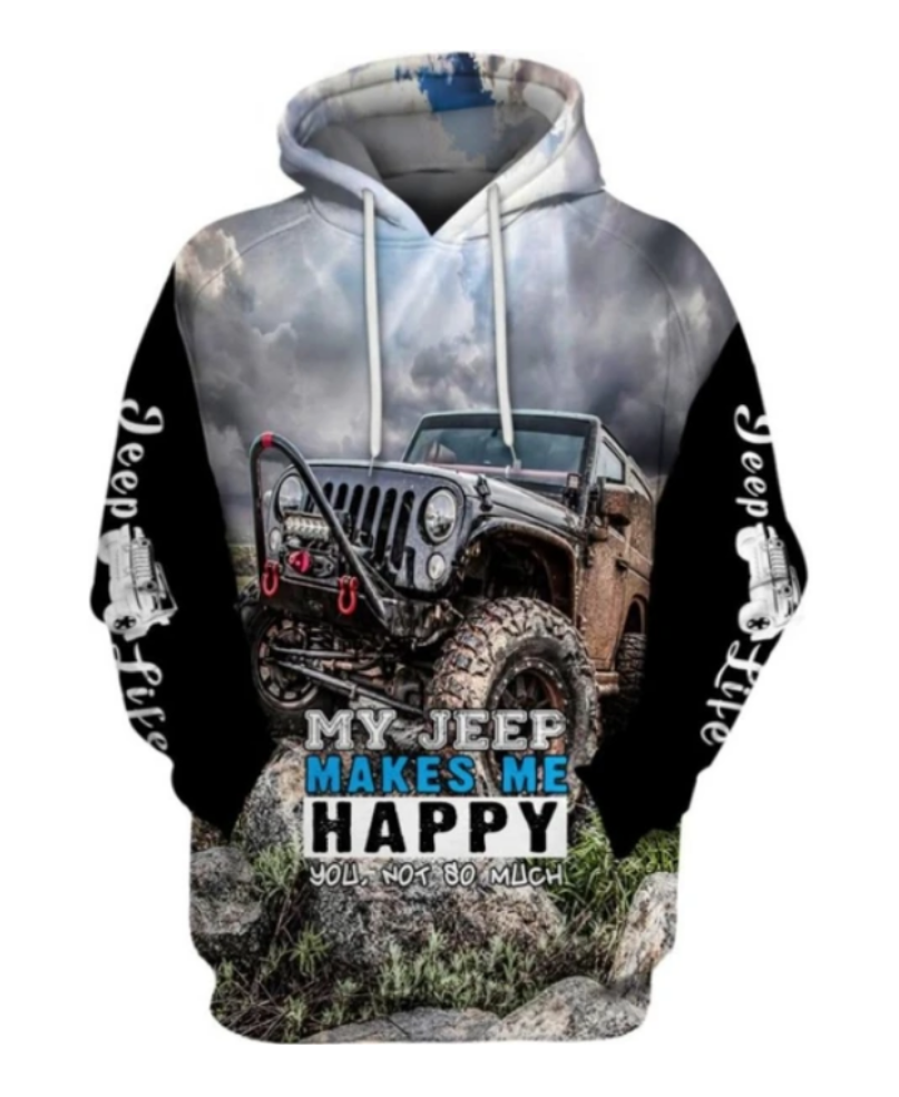 Children Jeep Printed Hoodie-Cozy Stroller