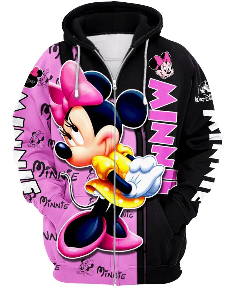 Children Minnie Mouse Zip Up Hoodie-Cozy Stroller