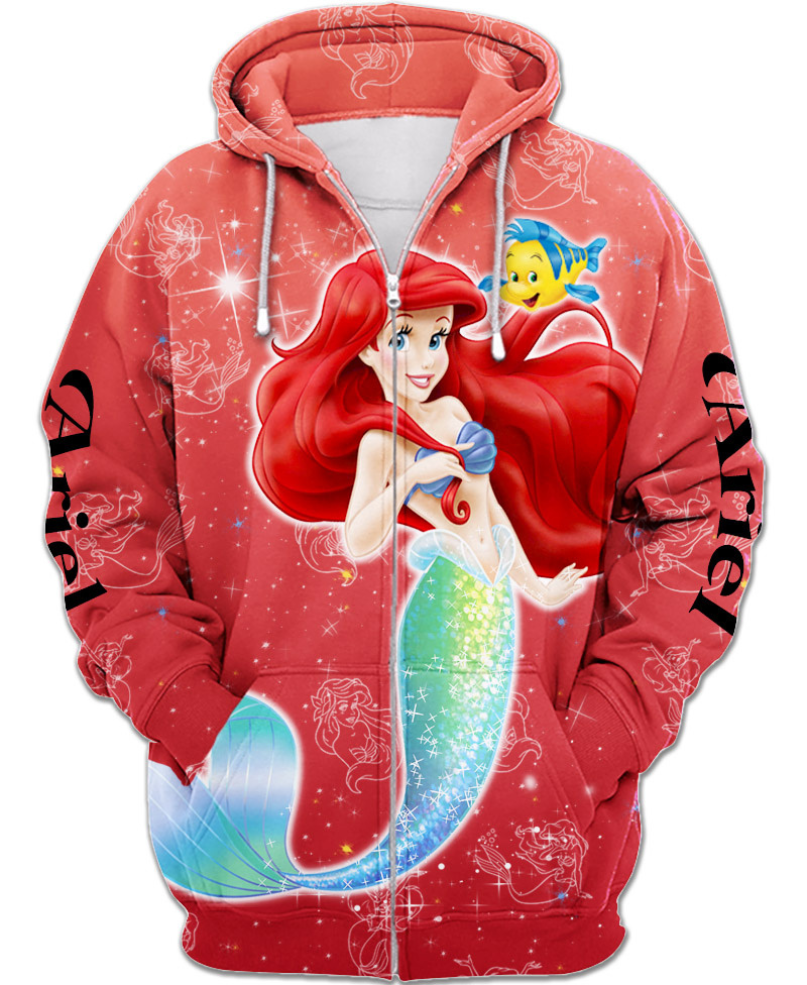 Children The Little Mermaid Zip Up Hoodie-Cozy Stroller
