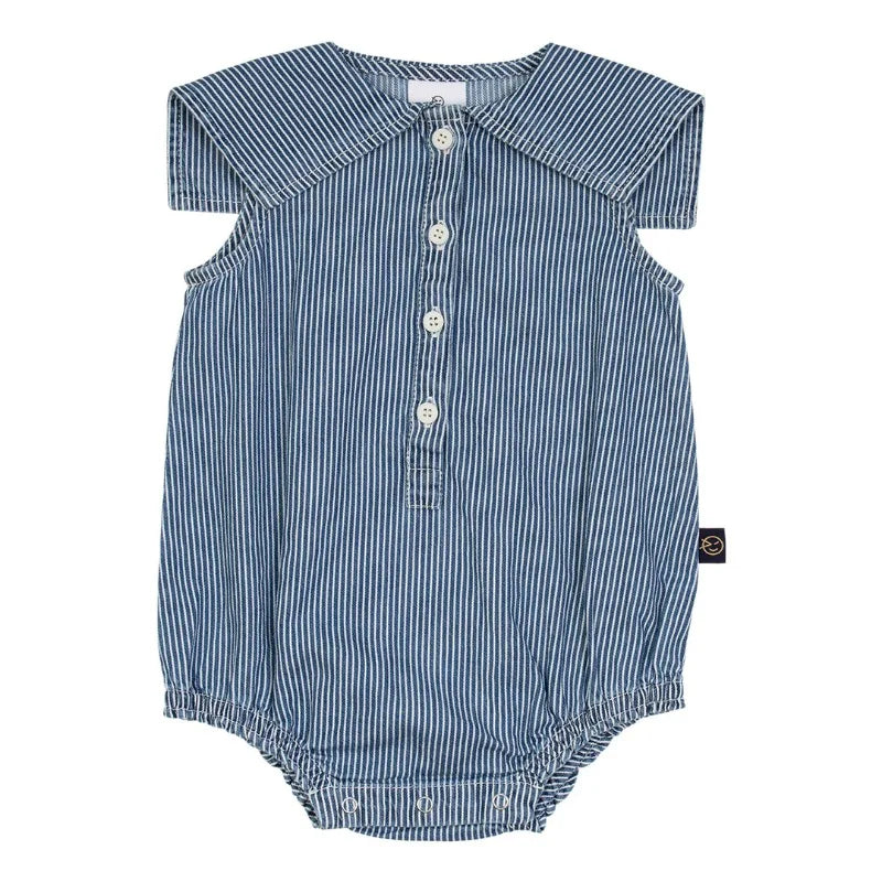 Classic Chambray Romper-Cozy Stroller